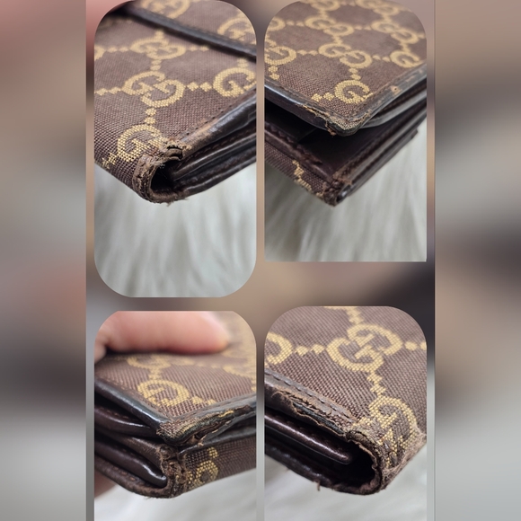 Gucci Vintage Brown and Tan Monogram Long Wallet - Picture 7 of 17